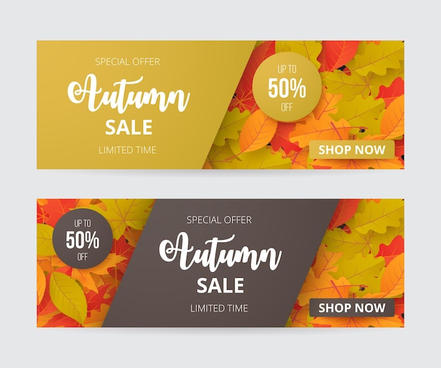 Vector autumn sale template banner vector