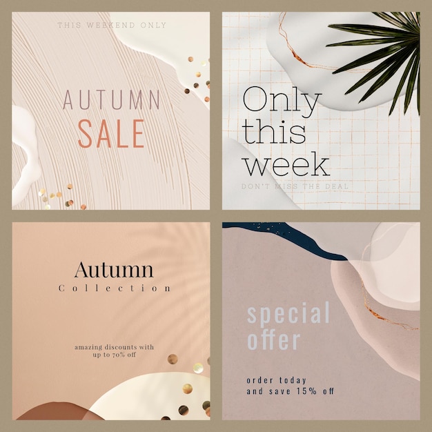 Vector autumn sale template collection vector