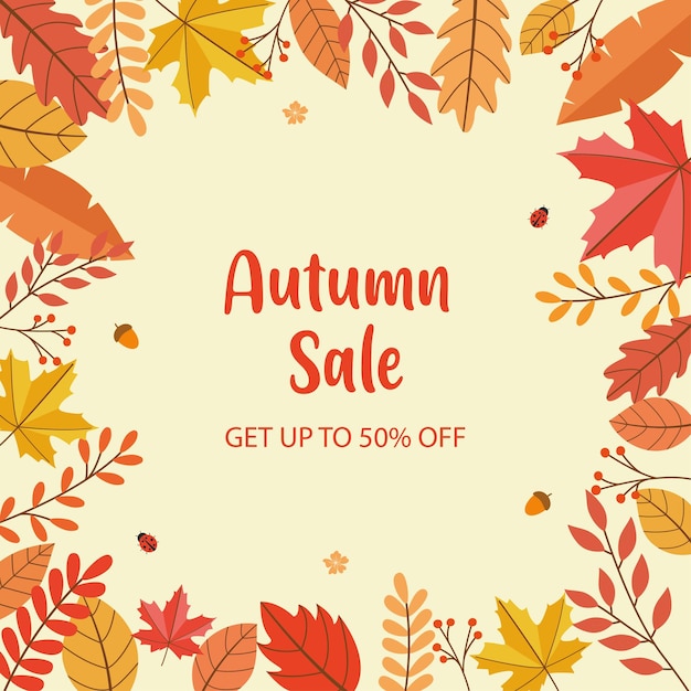 Autumn sale template concept