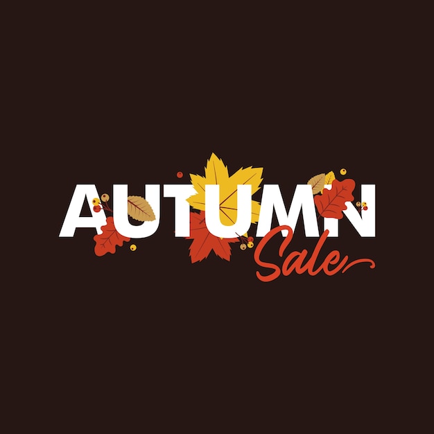 Autumn sale template with lettering