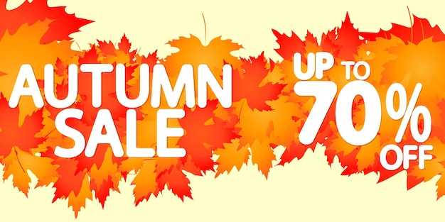 Autumn Sale up to 70 off poster design template Fall season best offer