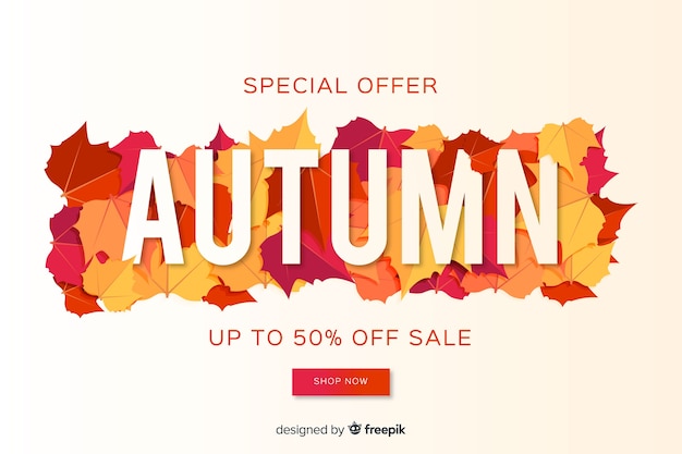 Autumn sales background flat design