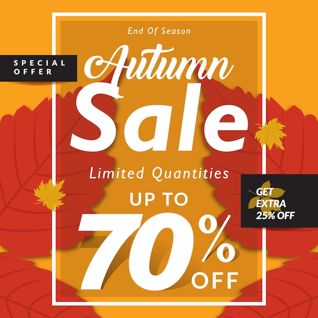 Autumn sales background with leaves