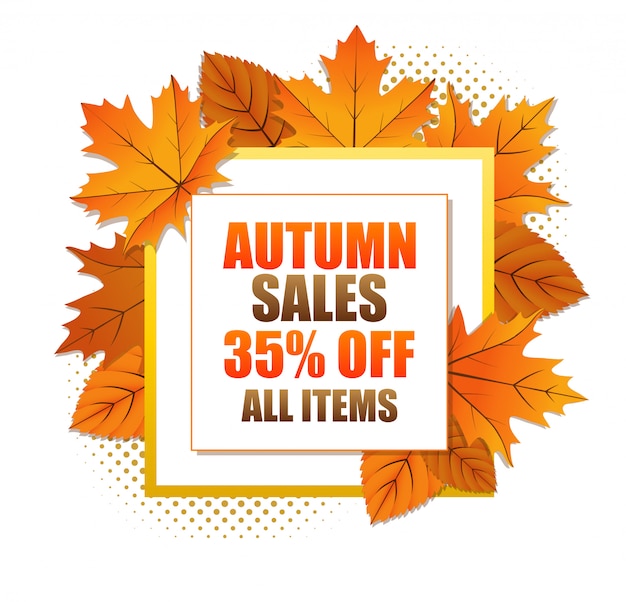 Autumn sales banner square