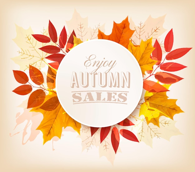 Autumn sales banner. vector.