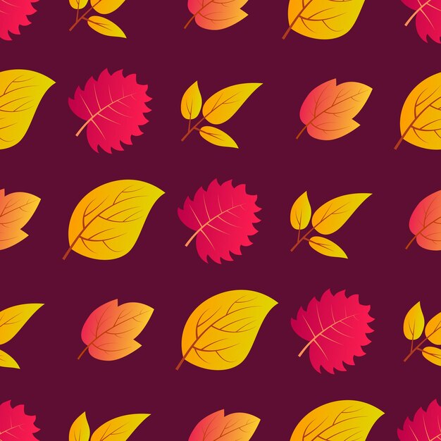 Autumn seamless background with maple colorful leaves. Design for fall season posters, wrapping papers and holidays decorations. Vector illustration