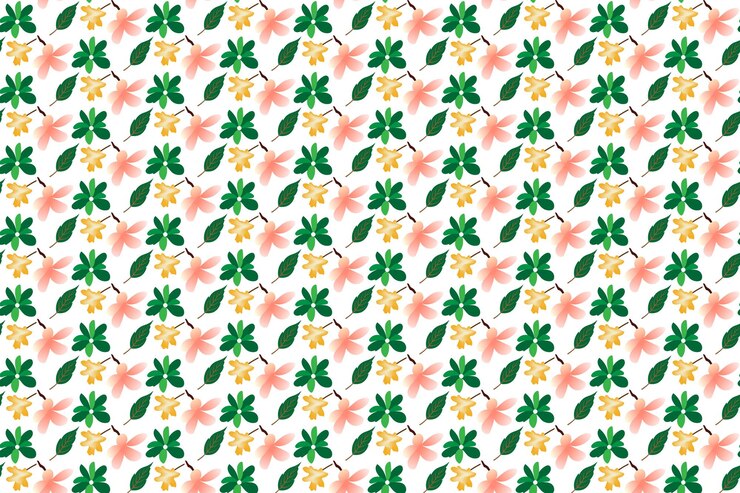 Vector autumn seamless flower pattern design with watercolor