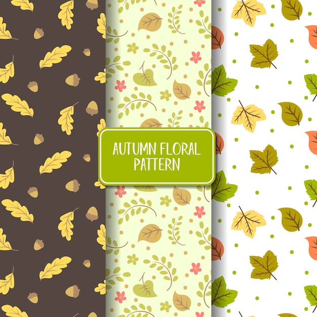 Vector autumn seamless pattern collection