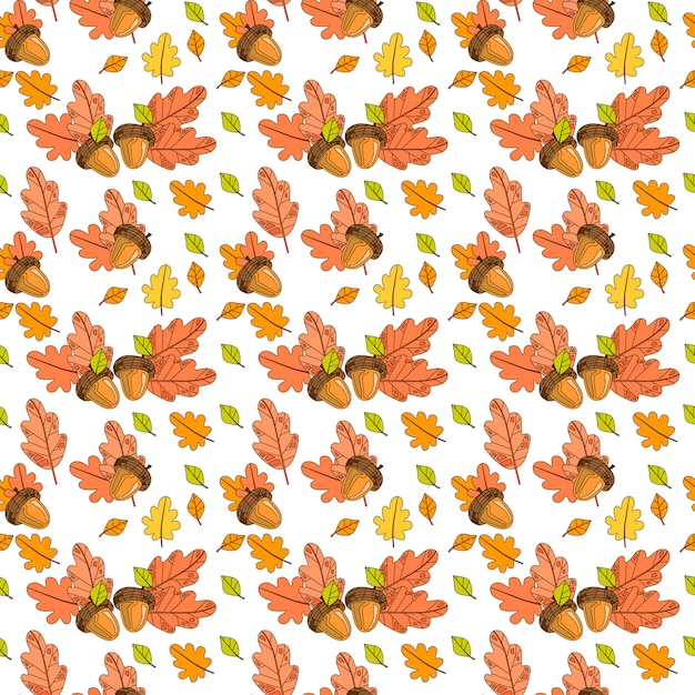 Stagione di caduta di autumn seamless pattern colorful leaves ornament