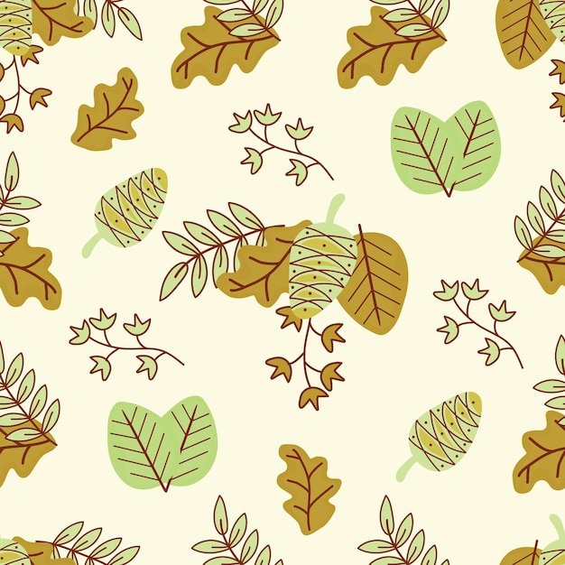 Vector autumn seamless pattern hand drawing