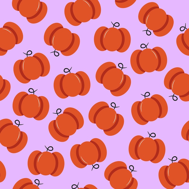 Autumn seamless pattern with pumpkins