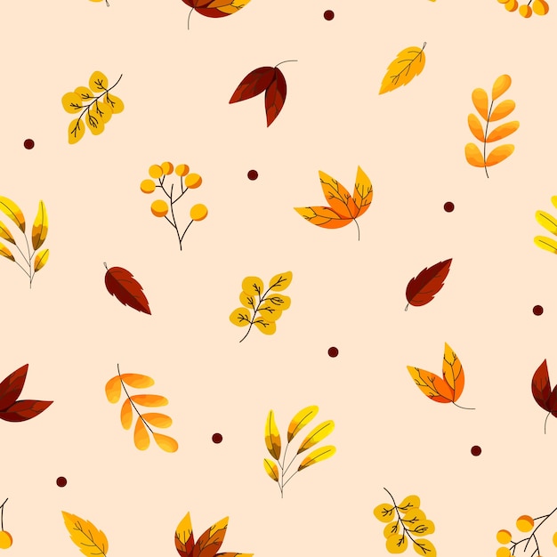 Autumn seamless vector pattern Seamless background with fall leaves