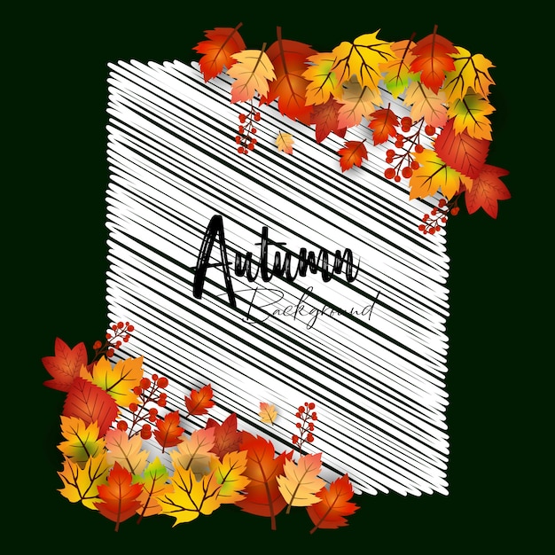 Vector autumn season design with dark background vector