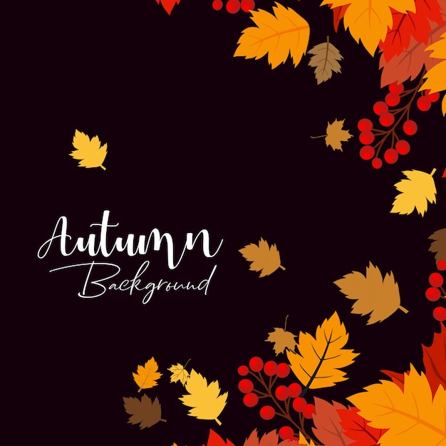 Autumn season design with dark background vector