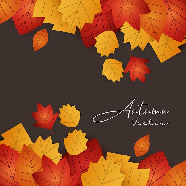 Autumn season design with dark background vector