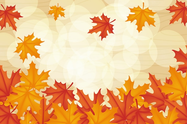 Autumn season frame background design leaf fall