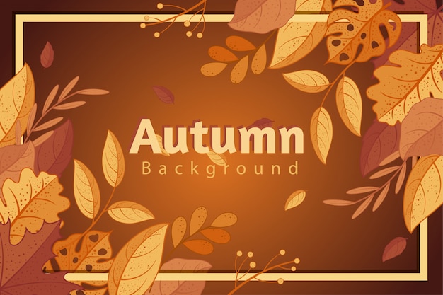 Vector autumn season leaf frame design