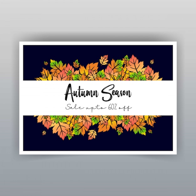 Autumn season sale card design vector 