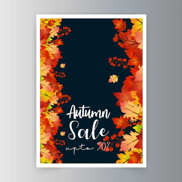 Vector autumn season sale card design vector