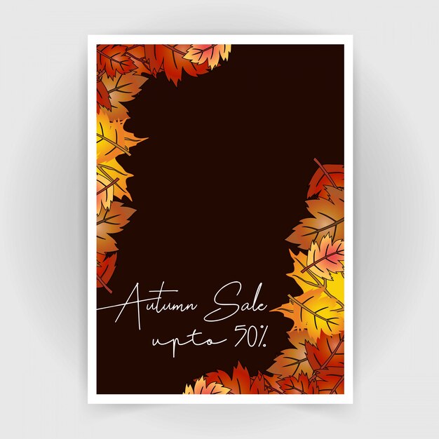 Vector autumn season sale card design vector