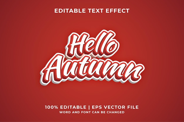 Autumn season text style effect premium vector