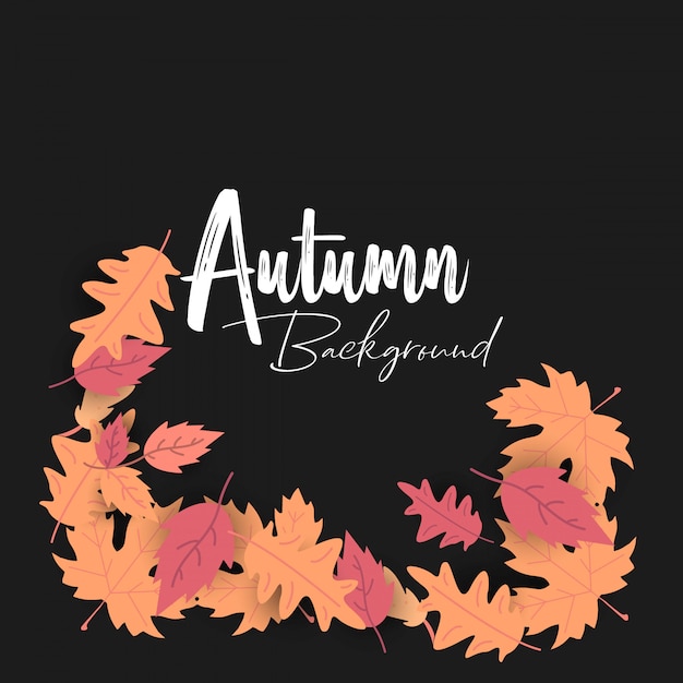 Vector autumn season typography with creative deisgn vector