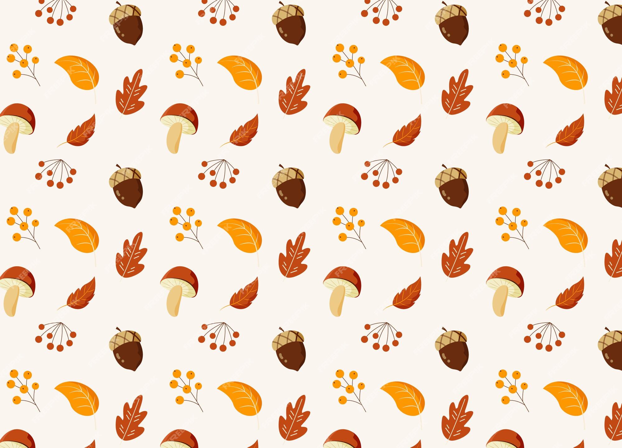 Premium Vector | Autumn season wallpaper with cartoon elements Premium Vector | Autumn season wallpaper with cartoon elements