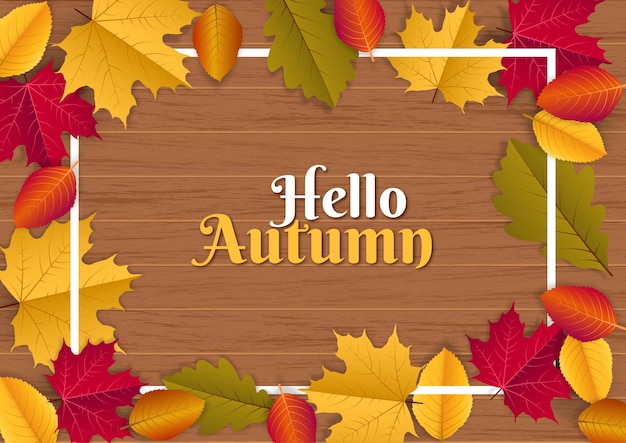 Autumn seasonal holiday illustration with scattered leaves