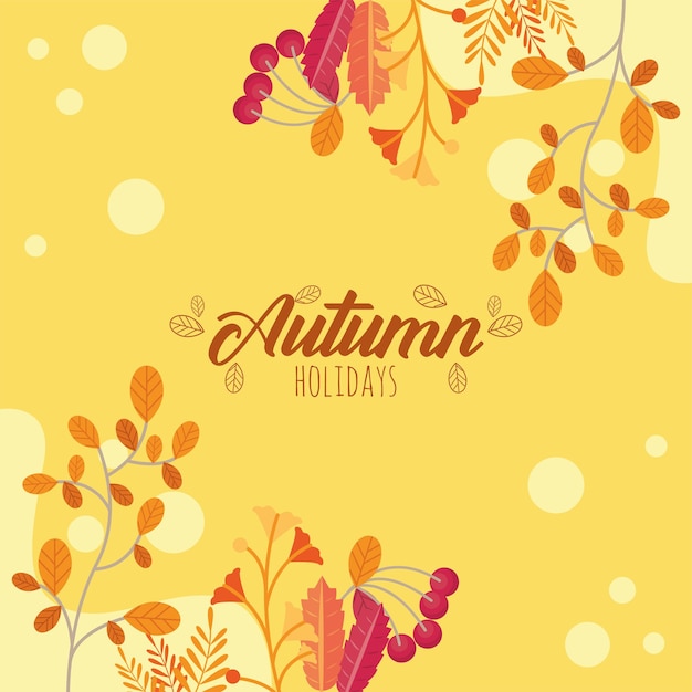 Autumn seasonal postcard