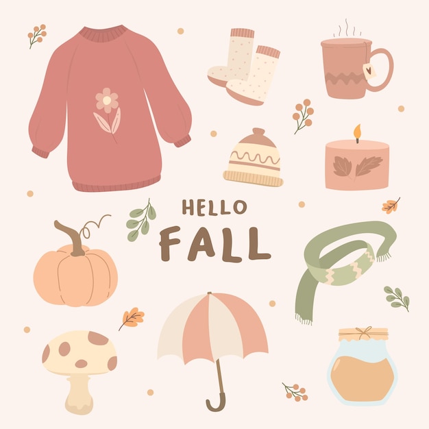 Vector autumn set item