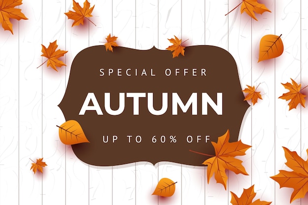 Vector autumn special offer leaves background vector illustration