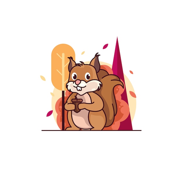 Vector autumn squirrel