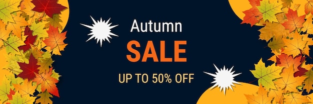 Autumn style banner vector design template