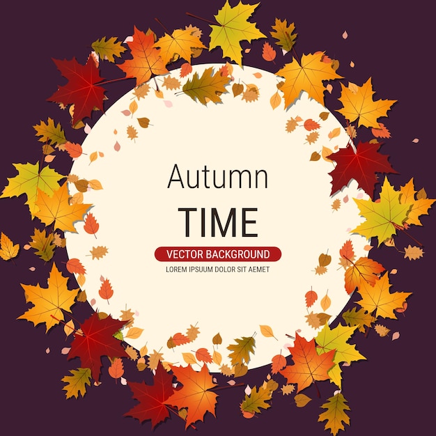 Vector autumn style elegant square vector background