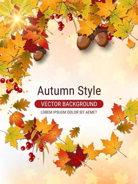 Autumn style elegant vector background