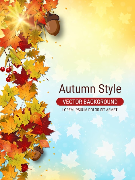 秋のスタイルのエレガントなベクトル背景