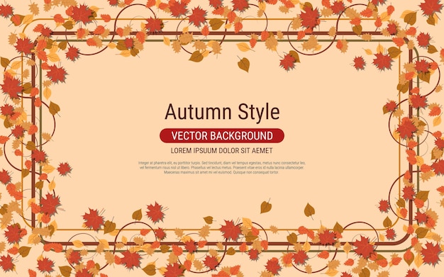 秋スタイルのエレガントなベクトルの背景