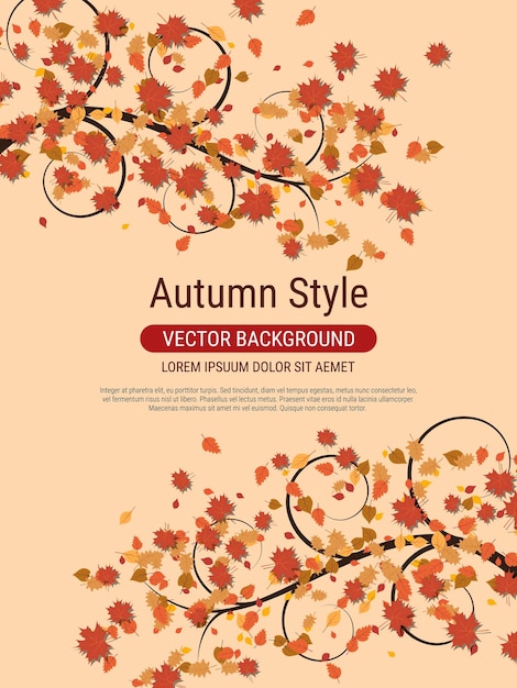 Autumn style flyer vector design template