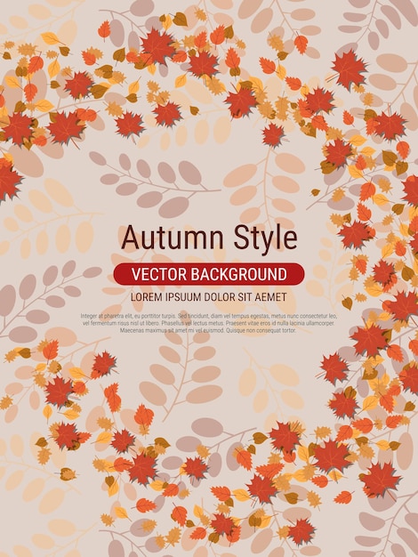 Autumn style flyer vector design template