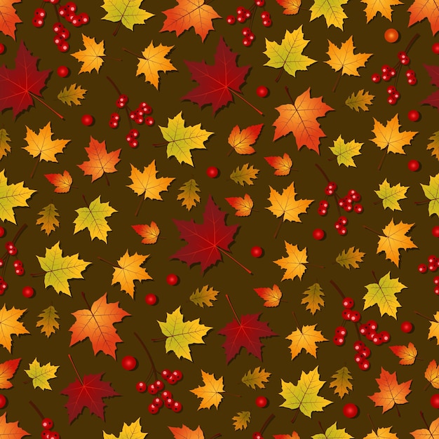 Autumn style seamless vector background