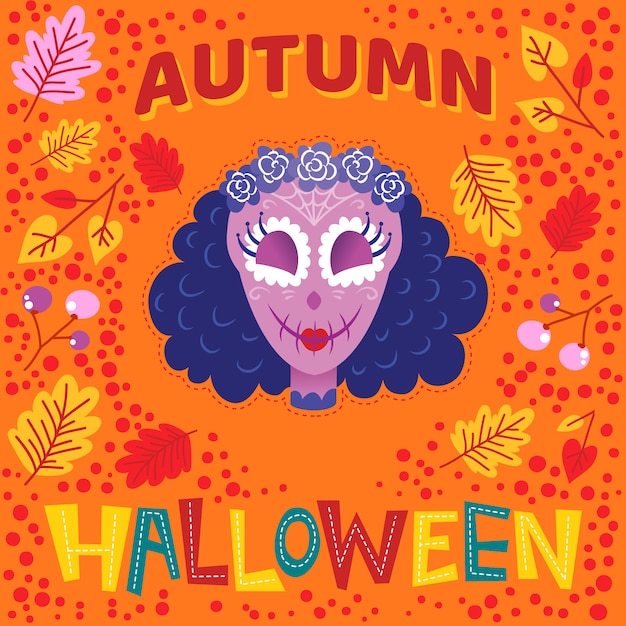 Autumn Sugar Skull background