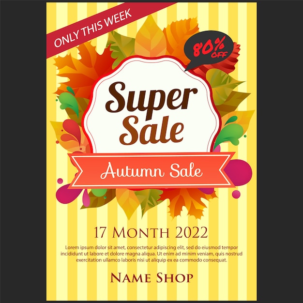 Autumn super sale poster with autumn leaves