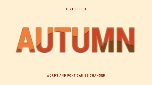 Vettore effetto testo autunnale modificabile eps cc