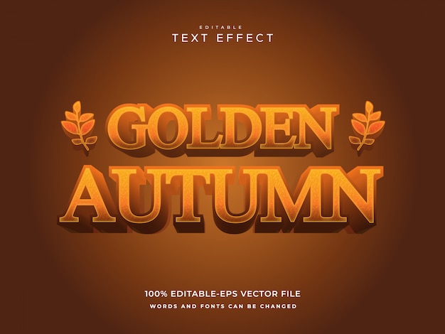 Autumn text effect template with 3d style