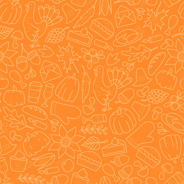 Autumn and Thanksgiving seamless pattern