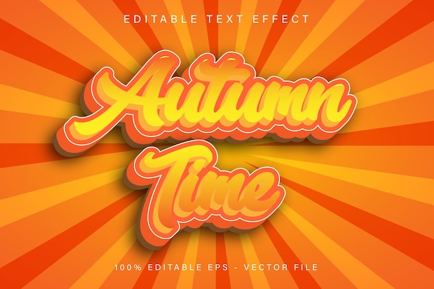 Autumn time editable text effect cartoon style