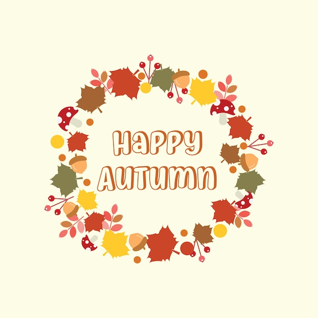 Vector autumn title wreath