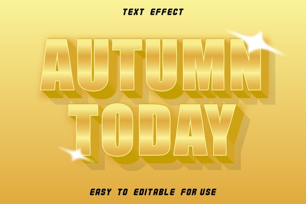 Autumn Today Editable Text Effect Emboss Gold Style