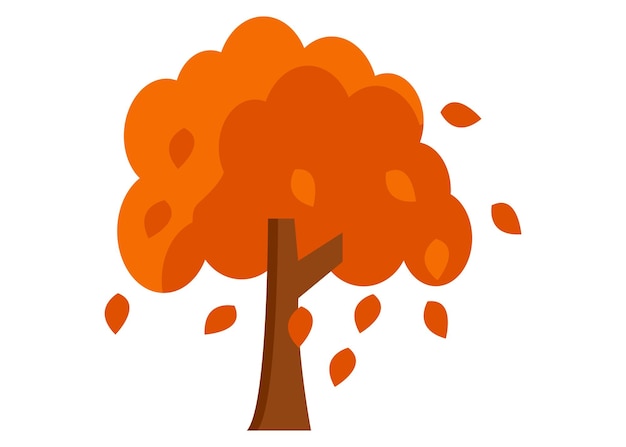 Vector autumn tree icon clipart design template isolated