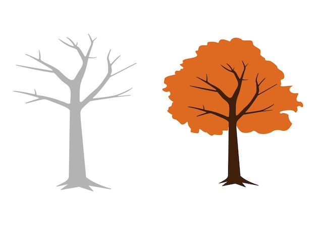 Vector autumn tree icon design template isolated illustration